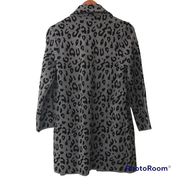 Anne Klein Open Front Animal Print Sweater Jacket - Picture 7 of 12